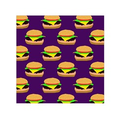 Burger Pattern Small Satin Scarf (square) by bloomingvinedesign