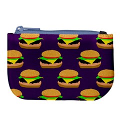 Burger Pattern Large Coin Purse by bloomingvinedesign