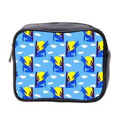 Blue Coyote Pattern Mini Toiletries Bag (Two Sides)