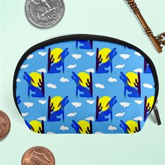 Blue Coyote Pattern Accessory Pouch (Large)