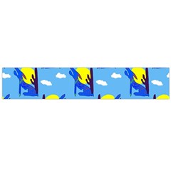 Blue Coyote Pattern Large Flano Scarf 