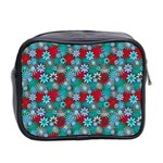 Red and Blue Green Floral Pattern Mini Toiletries Bag (Two Sides) Back