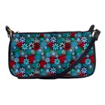 Red and Blue Green Floral Pattern Shoulder Clutch Bag Front