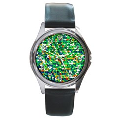 Funky Sequins Round Metal Watch