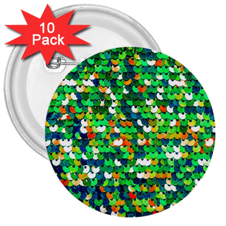 Funky Sequins 3  Buttons (10 pack) 