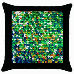 Funky Sequins Throw Pillow Case (black) by essentialimage