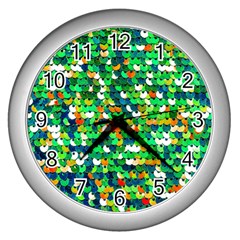 Funky Sequins Wall Clock (silver)