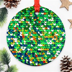 Funky Sequins Round Ornament (two Sides) by essentialimage