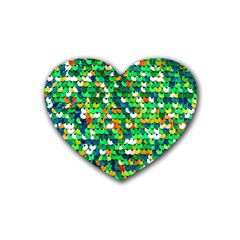 Funky Sequins Rubber Coaster (heart) 