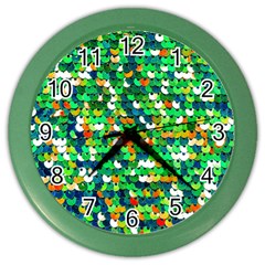 Funky Sequins Color Wall Clock by essentialimage