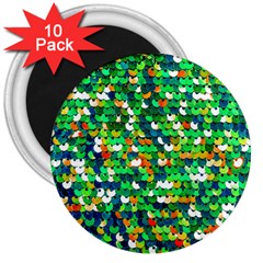 Funky Sequins 3  Magnets (10 Pack) 