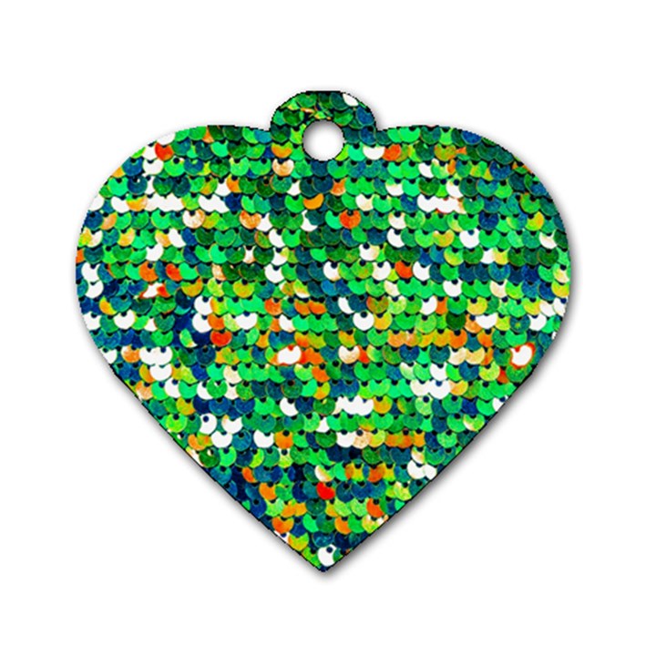 Funky Sequins Dog Tag Heart (Two Sides)