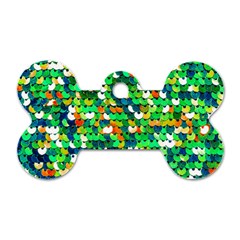 Funky Sequins Dog Tag Bone (one Side)