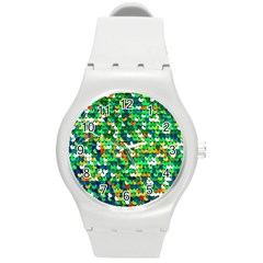 Funky Sequins Round Plastic Sport Watch (m) by essentialimage