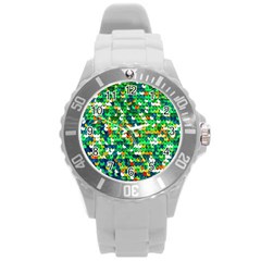 Funky Sequins Round Plastic Sport Watch (l) by essentialimage