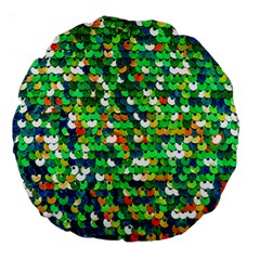 Funky Sequins Large 18  Premium Flano Round Cushions by essentialimage