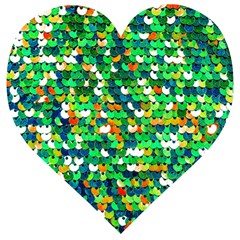 Funky Sequins Wooden Puzzle Heart by essentialimage