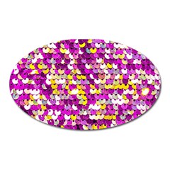 Funky Sequins Oval Magnet by essentialimage