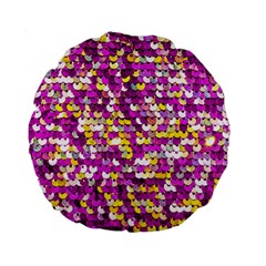 Funky Sequins Standard 15  Premium Flano Round Cushions by essentialimage