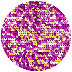 Funky Sequins Wooden Puzzle Round by essentialimage