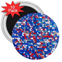 Funky Sequins 3  Magnets (10 Pack)  by essentialimage