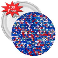 Funky Sequins 3  Buttons (100 Pack)  by essentialimage