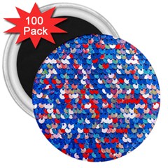 Funky Sequins 3  Magnets (100 Pack) by essentialimage