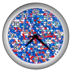 Funky Sequins Wall Clock (silver) by essentialimage