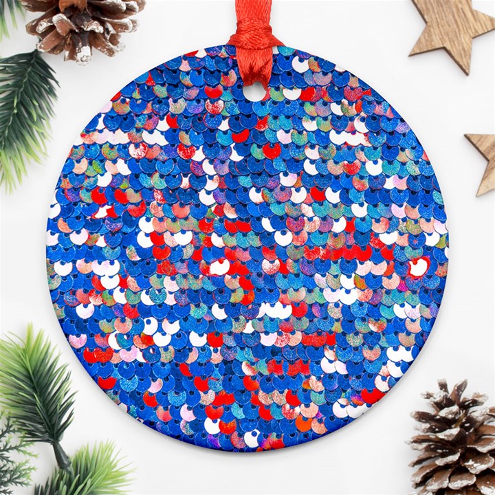 Funky Sequins Round Ornament (Two Sides)