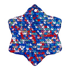 Funky Sequins Snowflake Ornament (two Sides) by essentialimage