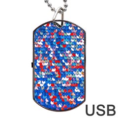 Funky Sequins Dog Tag Usb Flash (one Side) by essentialimage