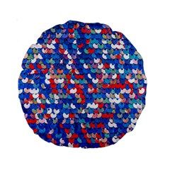 Funky Sequins Standard 15  Premium Round Cushions by essentialimage