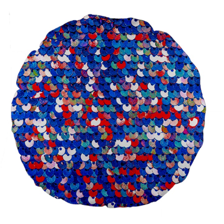 Funky Sequins Large 18  Premium Round Cushions