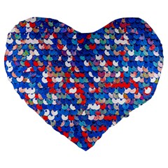 Funky Sequins Large 19  Premium Heart Shape Cushions by essentialimage