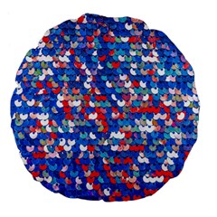 Funky Sequins Large 18  Premium Flano Round Cushions by essentialimage