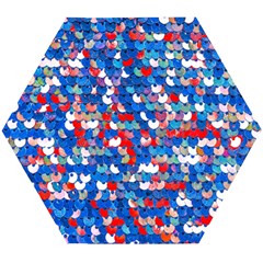 Funky Sequins Wooden Puzzle Hexagon by essentialimage