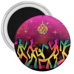 Dancing Colorful Disco 3  Magnets