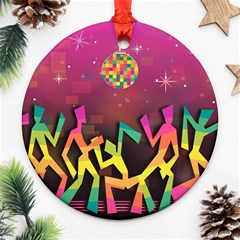 Dancing Colorful Disco Ornament (Round)