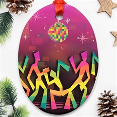 Dancing Colorful Disco Ornament (Oval)