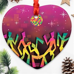 Dancing Colorful Disco Ornament (Heart)