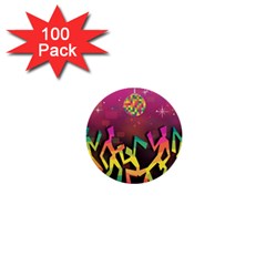 Dancing Colorful Disco 1  Mini Buttons (100 pack) 