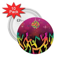 Dancing Colorful Disco 2.25  Buttons (10 pack) 