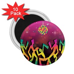 Dancing Colorful Disco 2.25  Magnets (10 pack) 