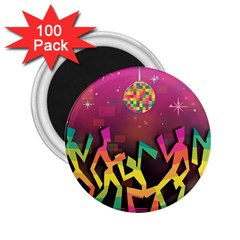 Dancing Colorful Disco 2.25  Magnets (100 pack) 