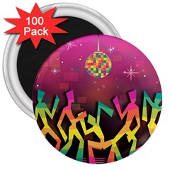 Dancing Colorful Disco 3  Magnets (100 pack)