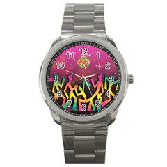 Dancing Colorful Disco Sport Metal Watch