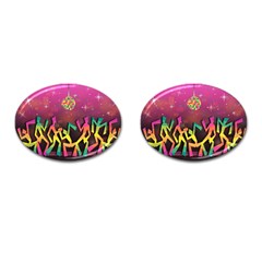 Dancing Colorful Disco Cufflinks (Oval)