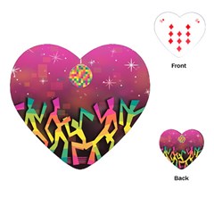 Dancing Colorful Disco Playing Cards Single Design (Heart)