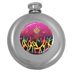 Dancing Colorful Disco Round Hip Flask (5 oz)