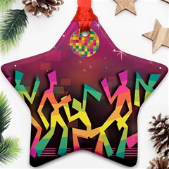 Dancing Colorful Disco Star Ornament (Two Sides)